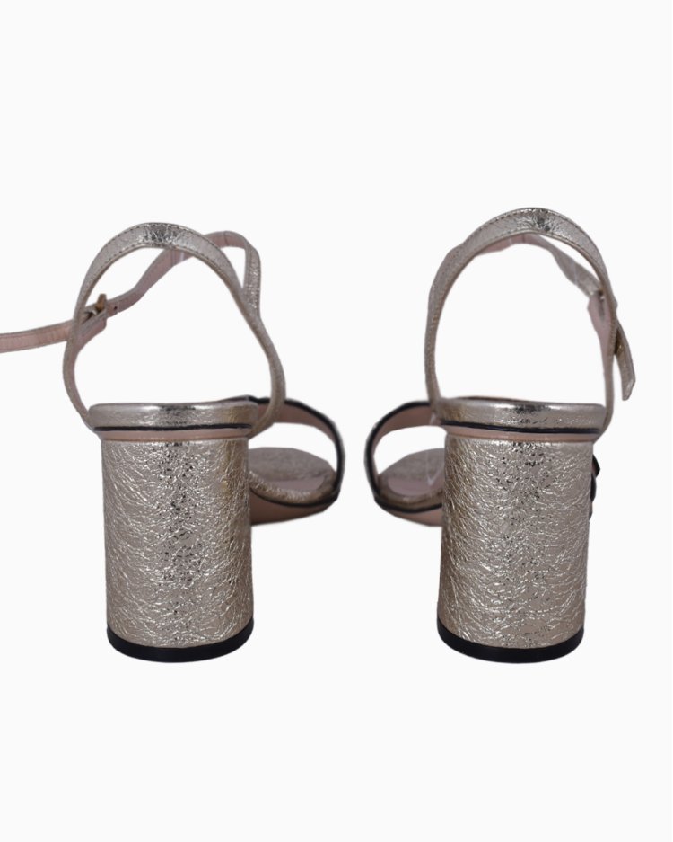 Sandália Gucci Original Metalizado Dourado feminina